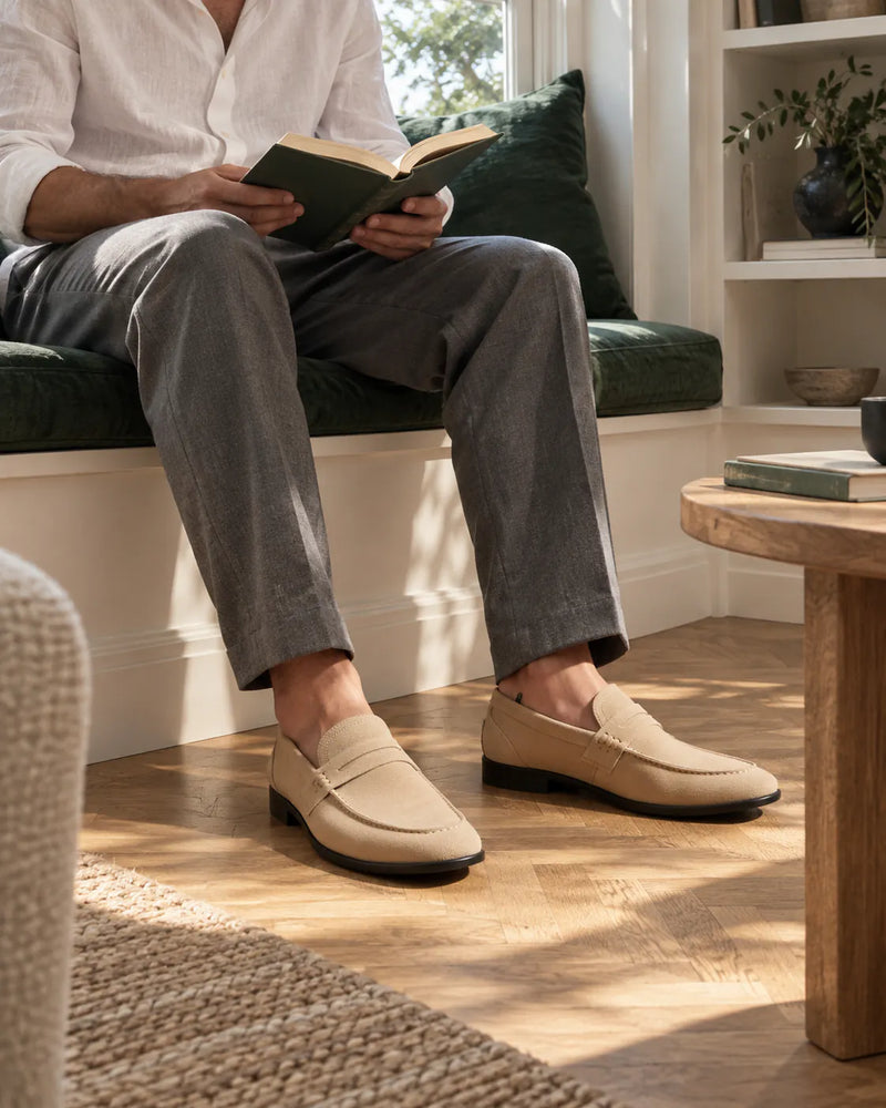 Penny Loafers Louford usados junto à janela
