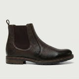Bota Chelsea Masculina Vitiello marrom, em vista lateral com elástico e salto baixo.