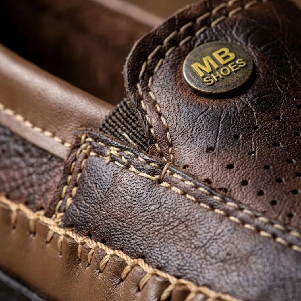 Mocassim Casual Air Ventus Marrom: detalhe do modelo.