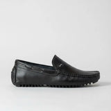 Mocassim Driver Cruise de Couro Preto na cor preto, em vista lateral.