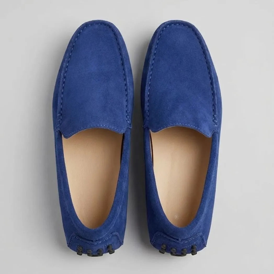 Mocassim Driver de Couro Capri Nero Azul: vista superior do modelo.