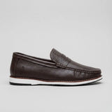 Mocassim Loafer de Couro Berlin Edição Limitada X-20 na cor marrom-escuro, em vista lateral.
