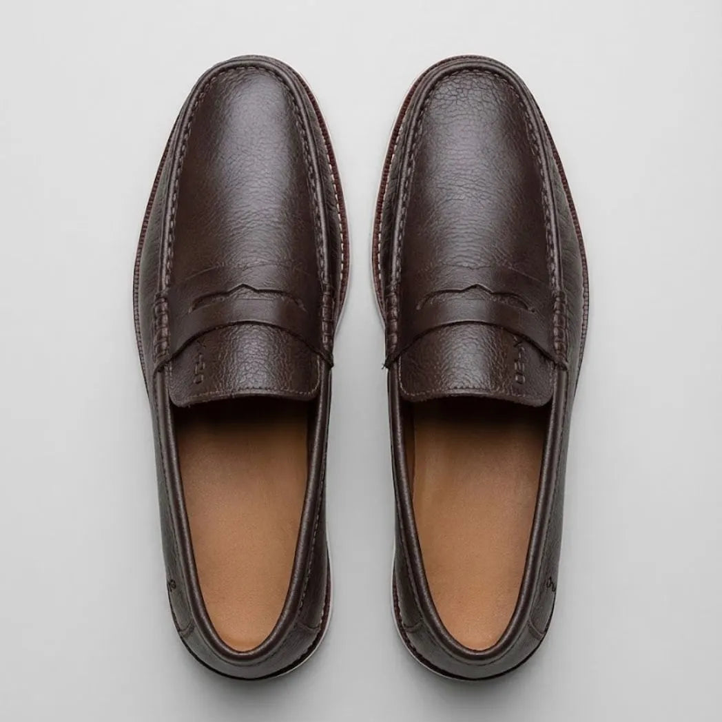 Mocassim Loafer de Couro Berlin Edição Limitada X-20 Marrom: vista superior do modelo.