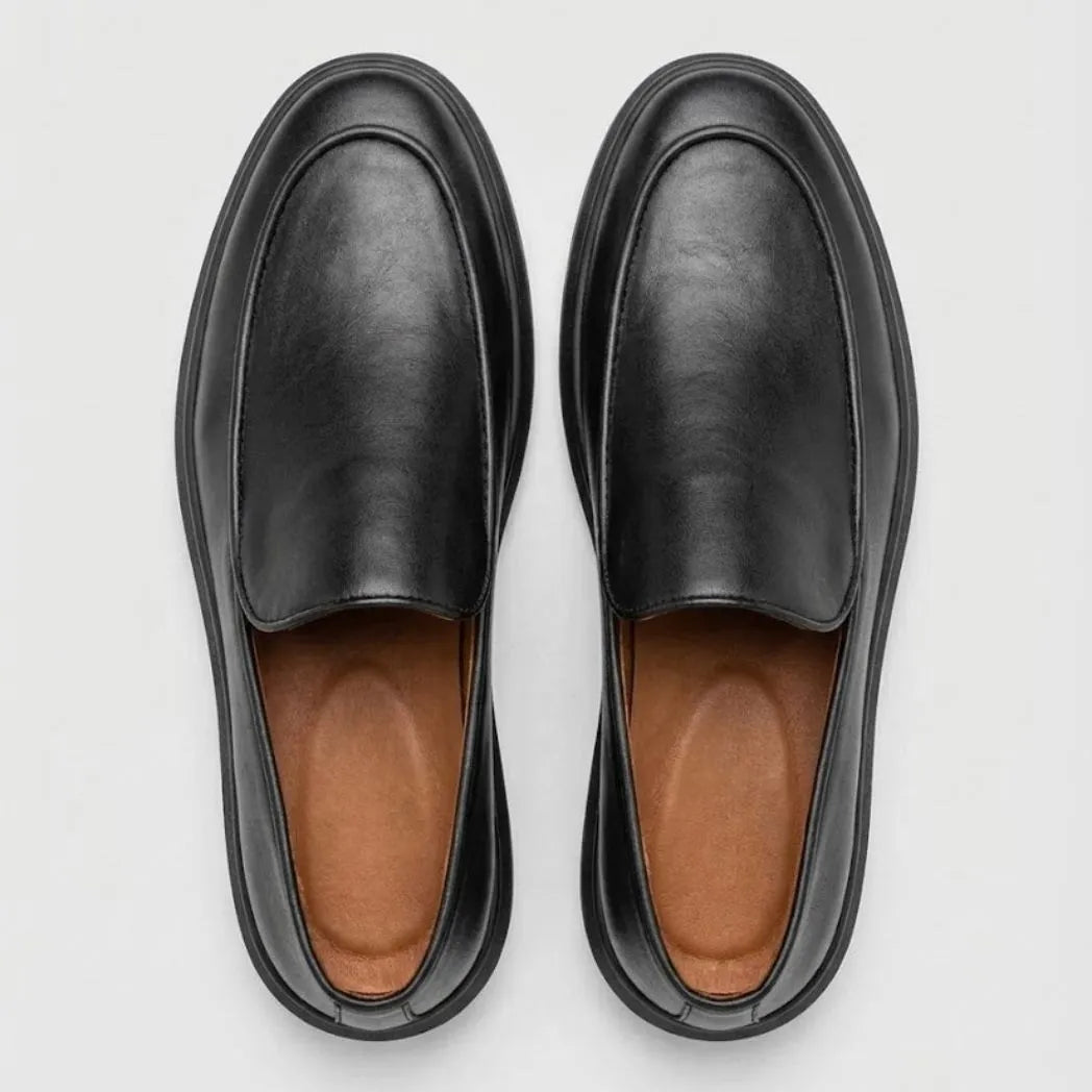 Mocassim Minimalista de Couro: vista superior do modelo.