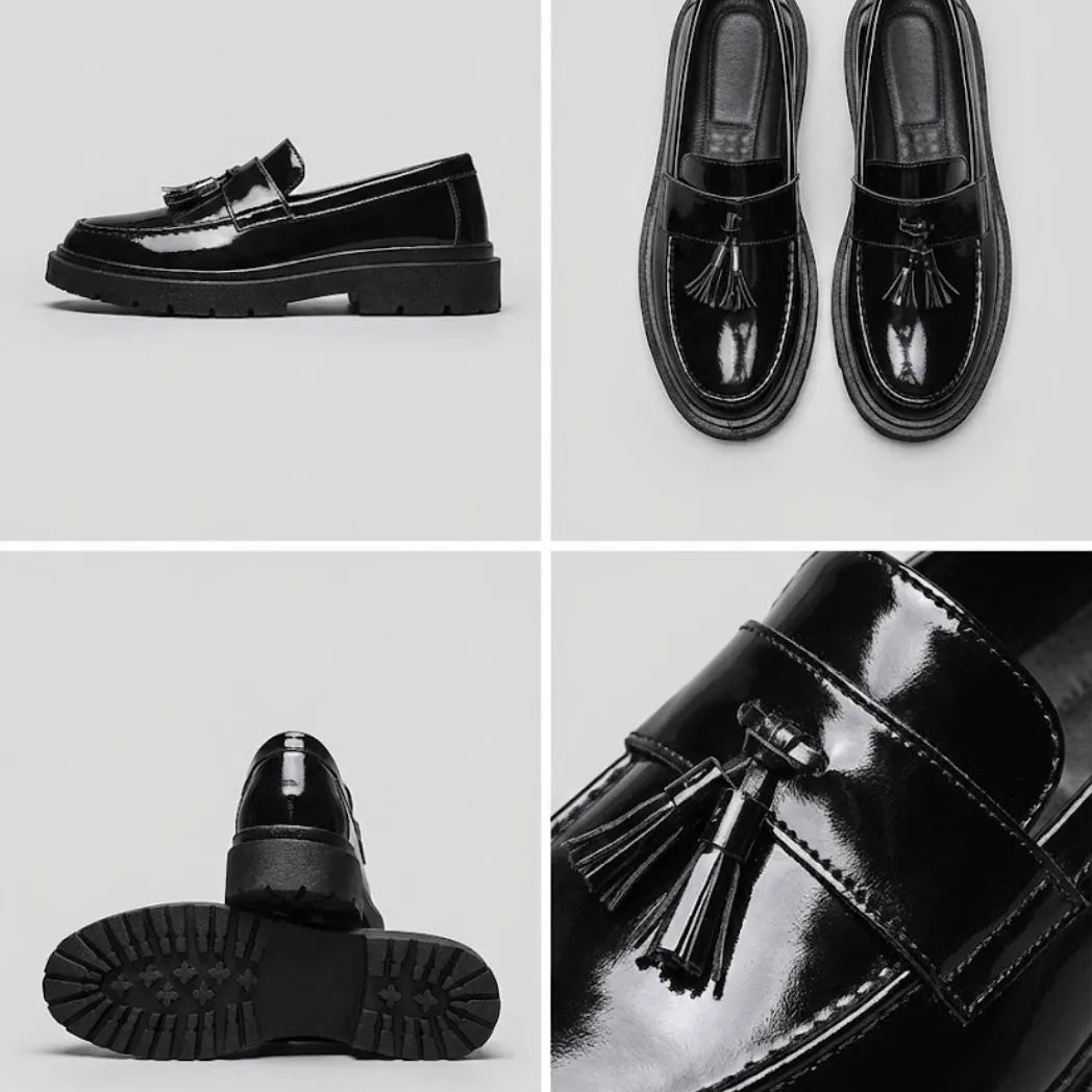 Mocassim Obsidian de Couro: detalhe do modelo.